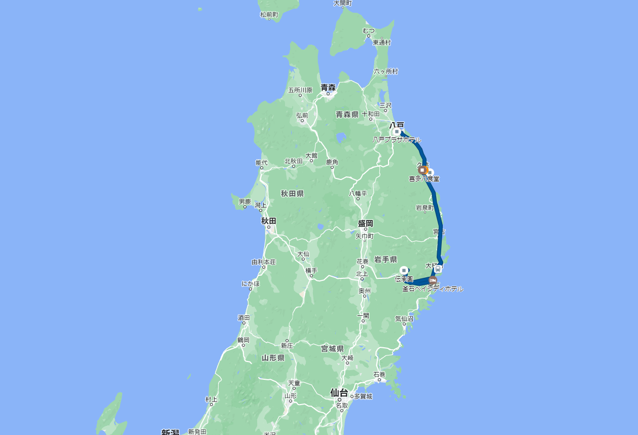 【2日目】 釜石→八戸（八戸プラザホテル泊）