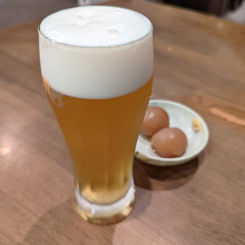ビールと玉こんにゃく